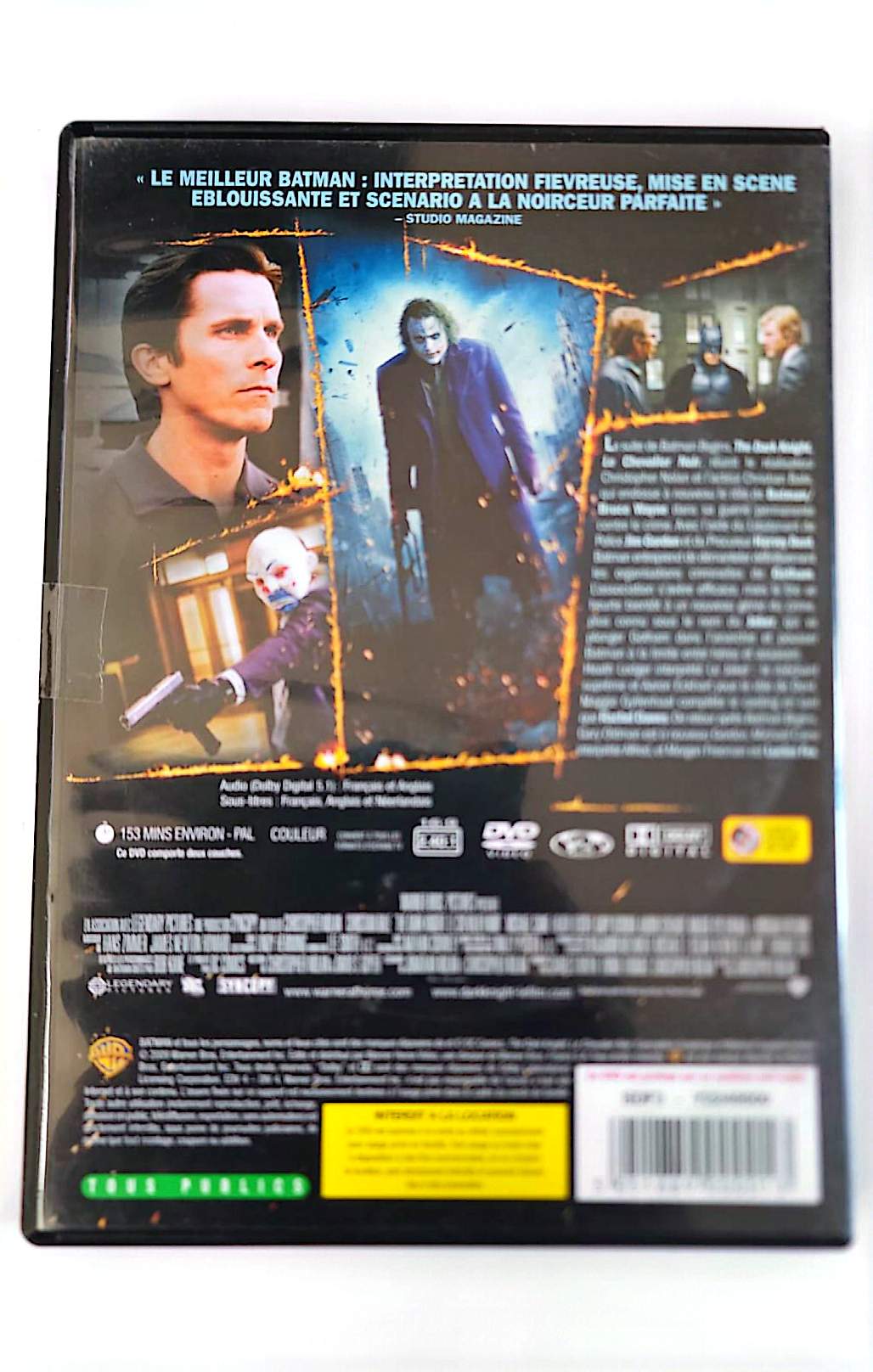 The Dark Knight DVD – Christian Bale, Heath Ledger – Batman Christopher Nolan | Zone 2 PAL Français