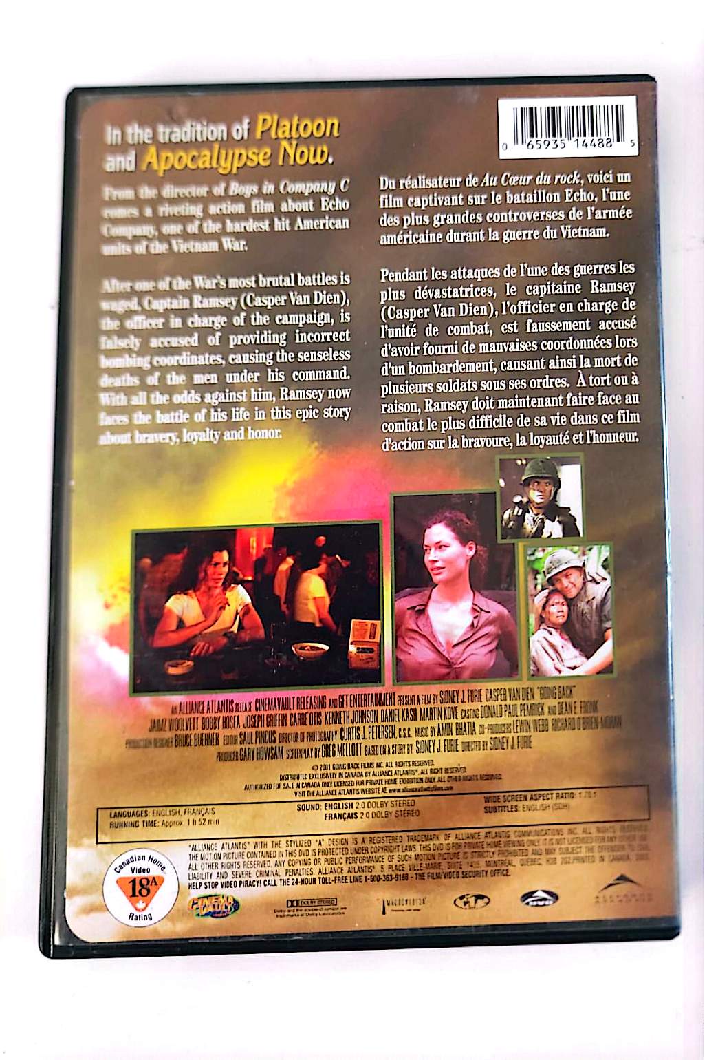 Going Back (Frères de Guerre) DVD – Casper Van Dien – Carré Otis – Film de Guerre – Action – Édition Bilingue Français/Anglais