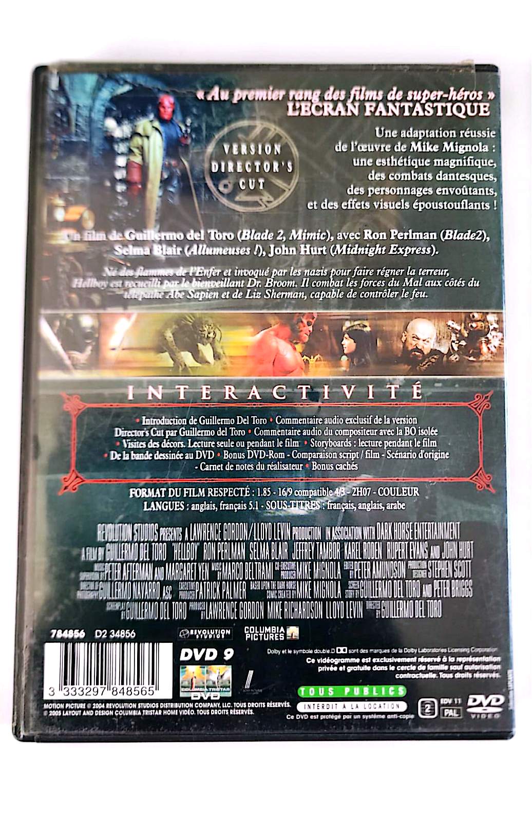 Hellboy Director's Cut DVD – Ron Perlman, Guillermo del Toro – Fantastique Action | Zone 2 PAL Français Anglais