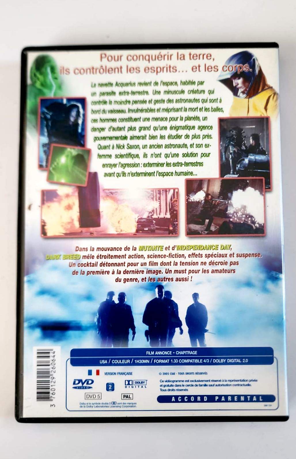 Dark Breed DVD – Jack Scalia – Science-Fiction Action Horreur Extraterrestre | Zone 2 PAL Français