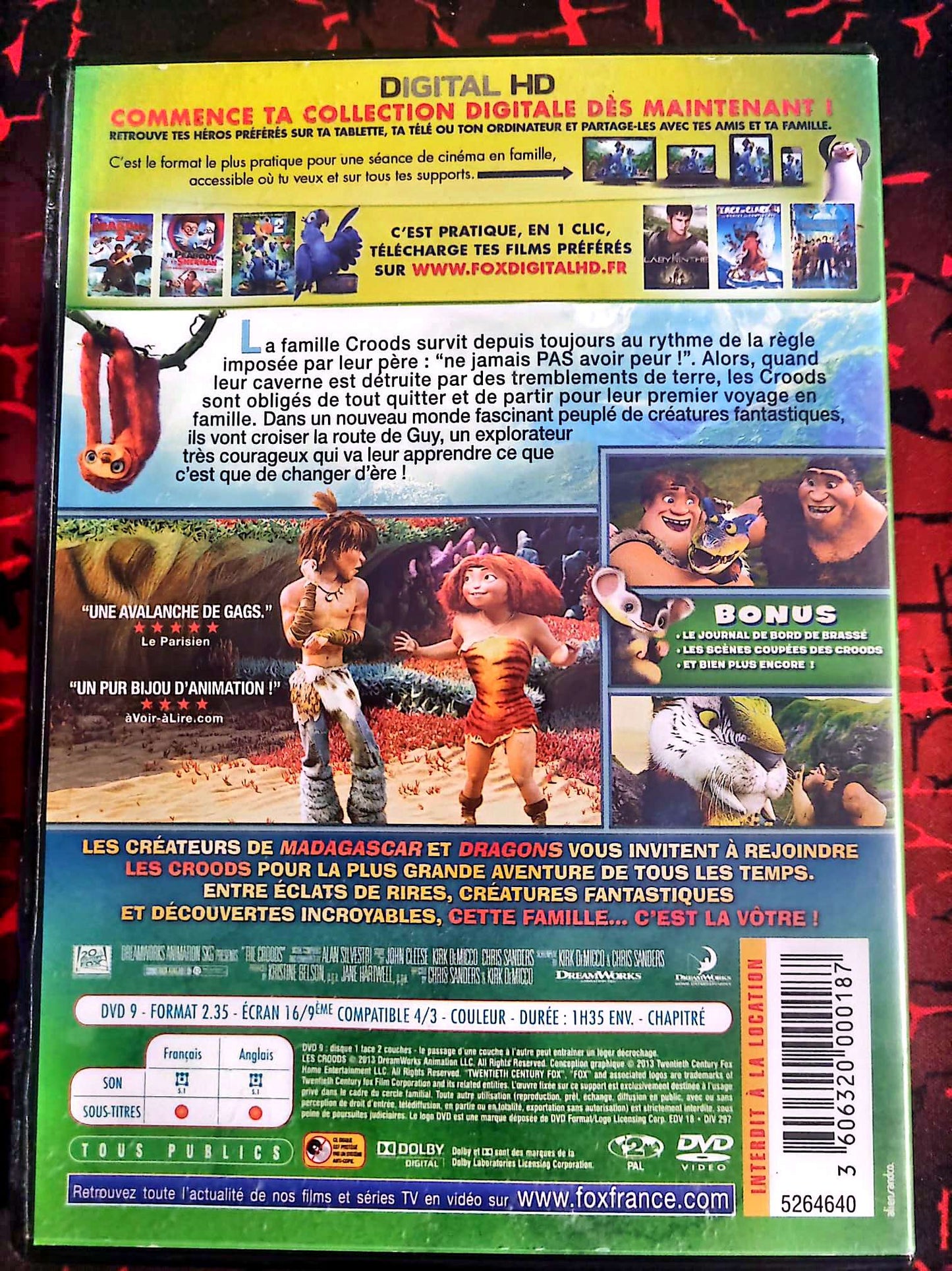 DVD Les Croods – DreamWorks – VF/VO – Tous publics – Aventure familiale dvd