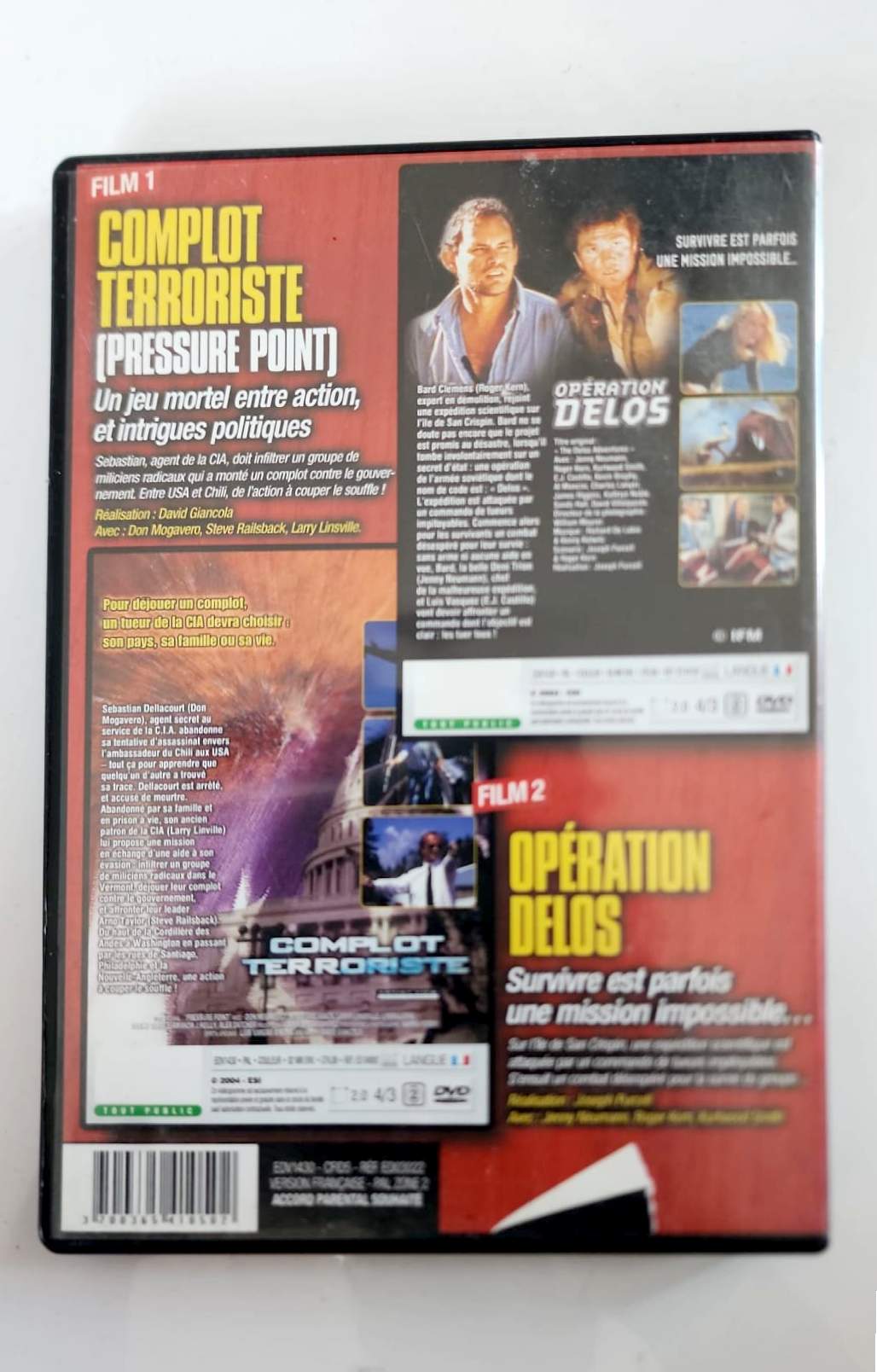 Collection 2 Films 100 % Action – Complot Terroriste (Pressure Point) + Opération Delos – DVD