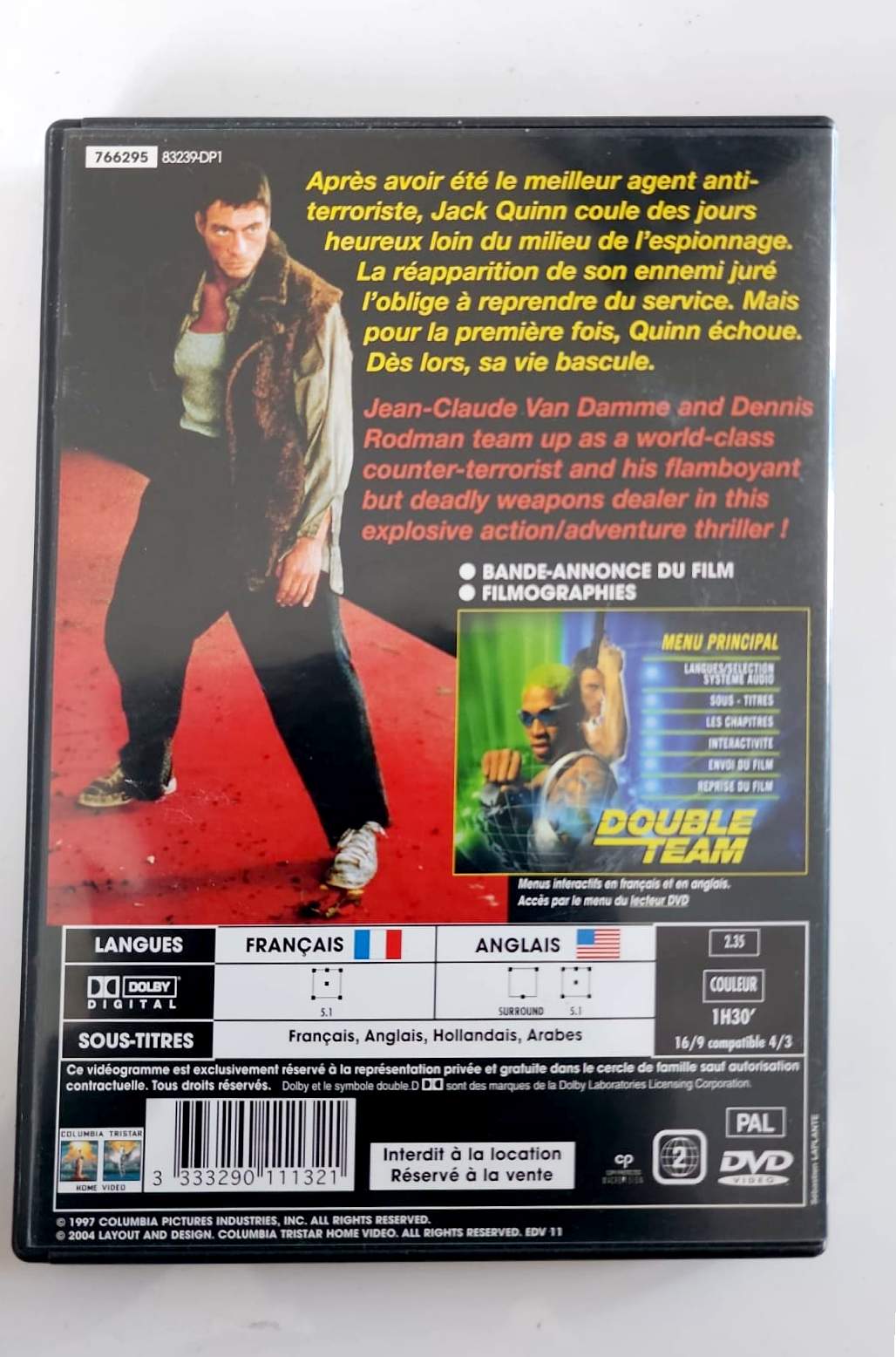 Double Team DVD – Jean-Claude Van Damme – Dennis Rodman – Mickey Rourke – Film d'Action – Thriller – Édition Française