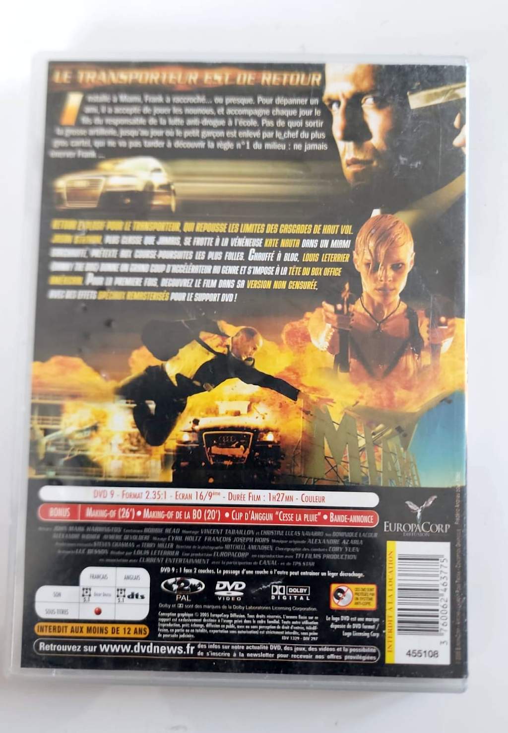 Le Transporteur 2 DVD – Version Non Censurée – Jason Statham – Film Action – Thriller – Édition Française