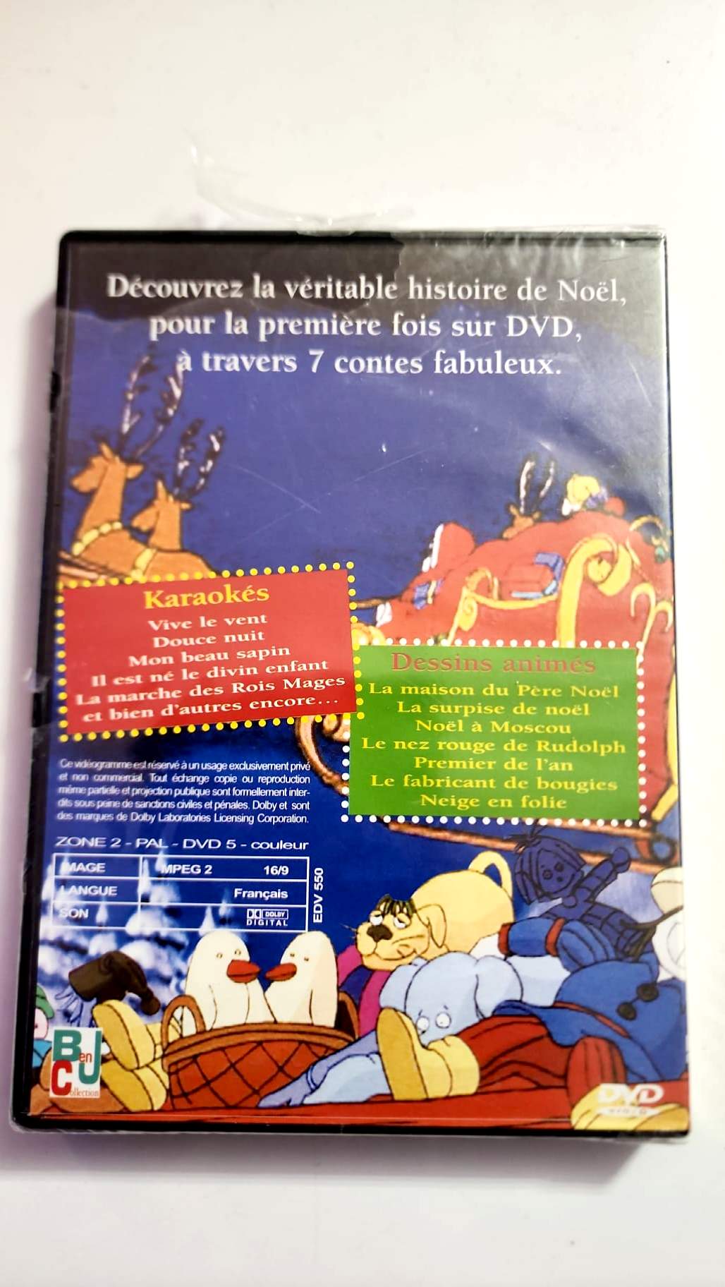 Les plus beaux contes de Noël – DVD neuf BICU – 7 dessins animés et karaokés