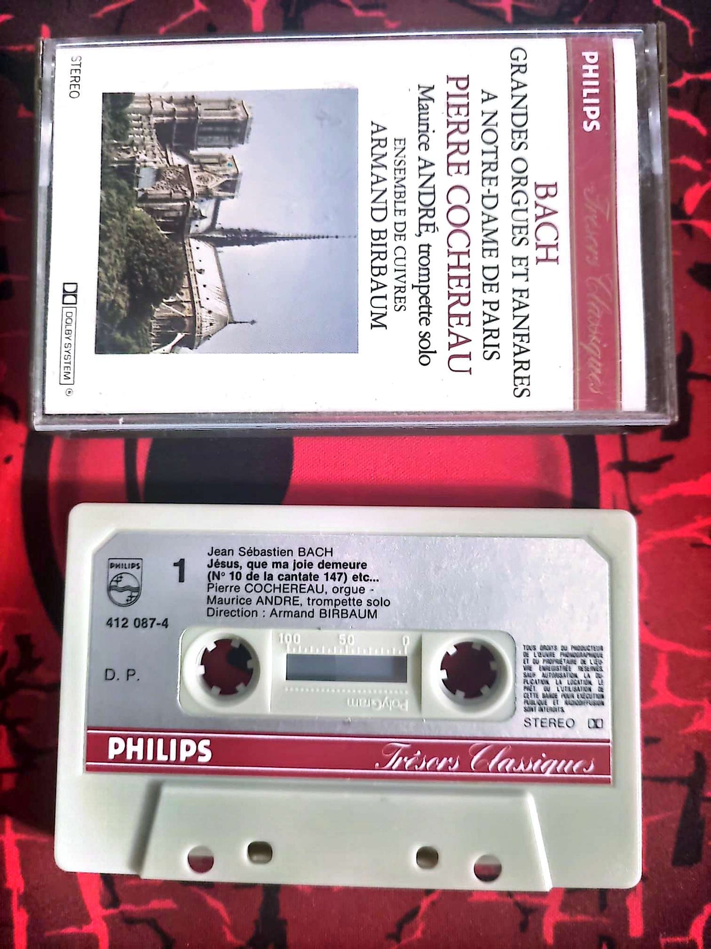 Cassette Audio Bach – Grandes Orgues et Fanfares à Notre-Dame de Paris – Pierre Cochereau – Philips cassette audio