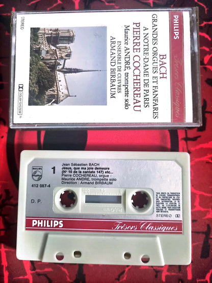 Cassette Audio Bach – Grandes Orgues et Fanfares à Notre-Dame de Paris – Pierre Cochereau – Philips cassette audio