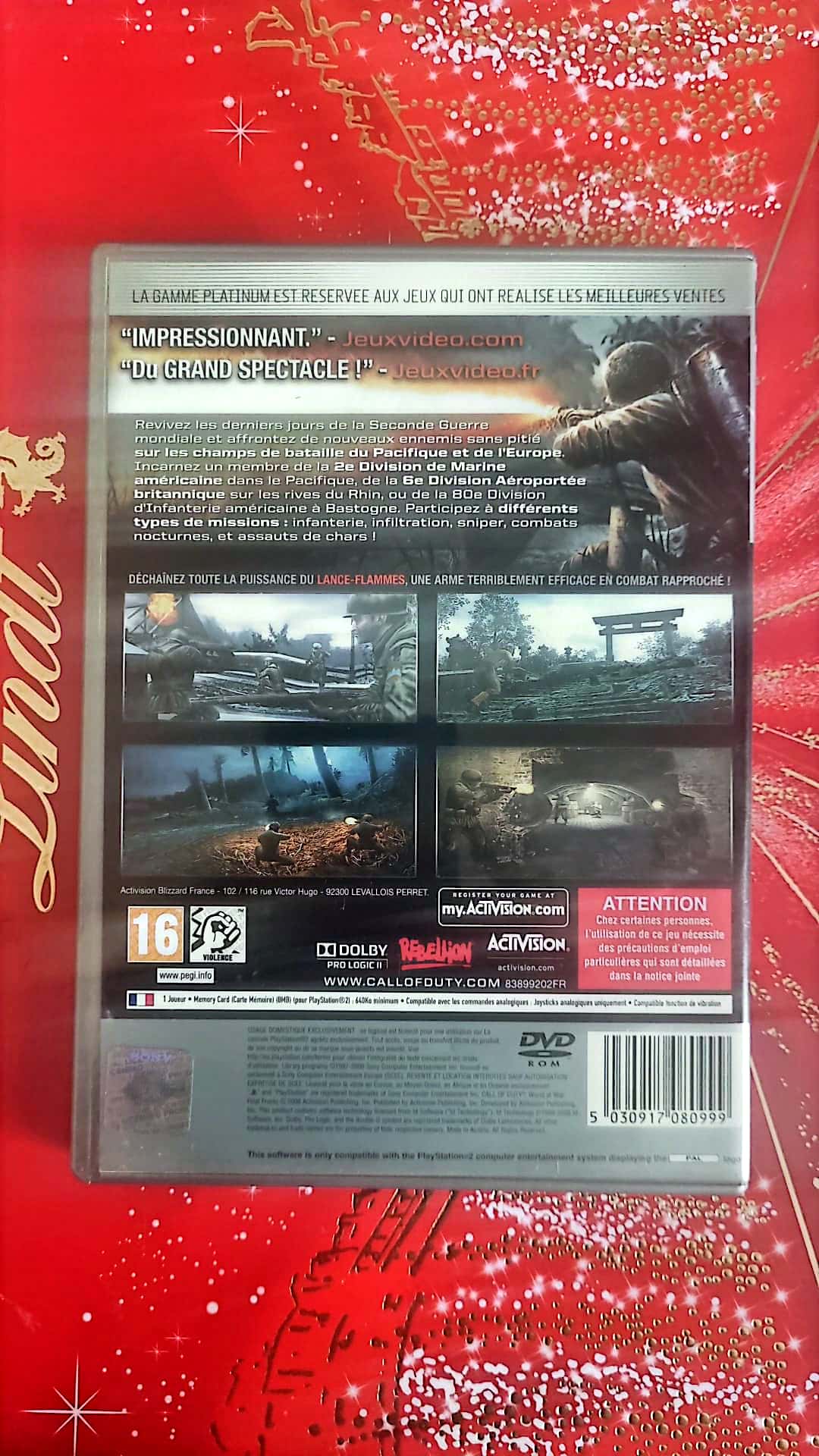 Jeu vidéo : Call of Duty world AT war jeu playstation 2