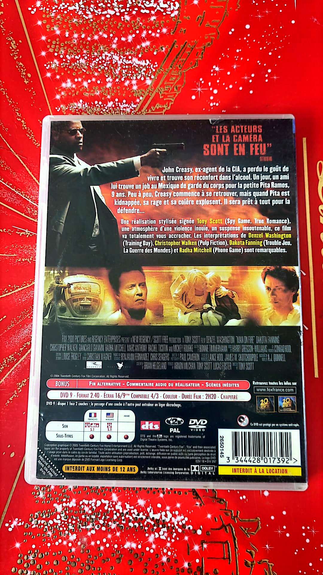 denzel washington man on fire film complet en francais DVD vendu en Bon état