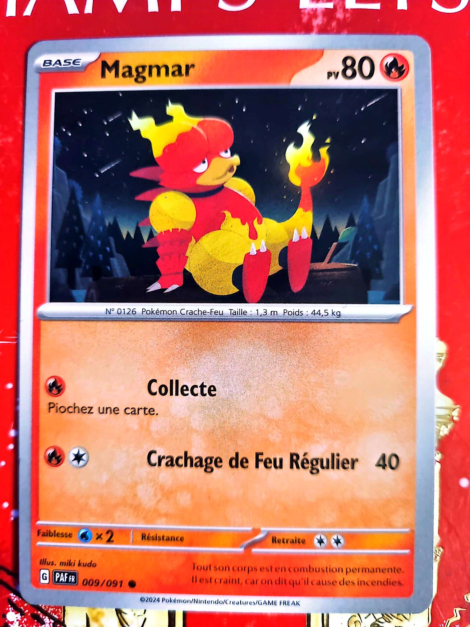 Carte Pokémon Magmar PV80 | Carte originale | Pokémon TCG carte pokemon