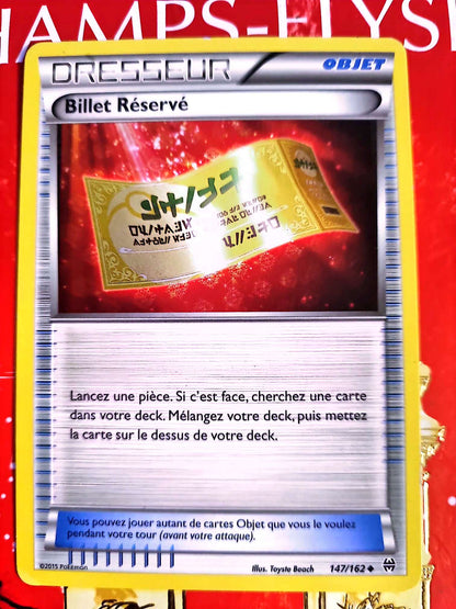 Carte Dresseur Pokémon Billet Réservé | Carte originale | Pokémon carte pokemon