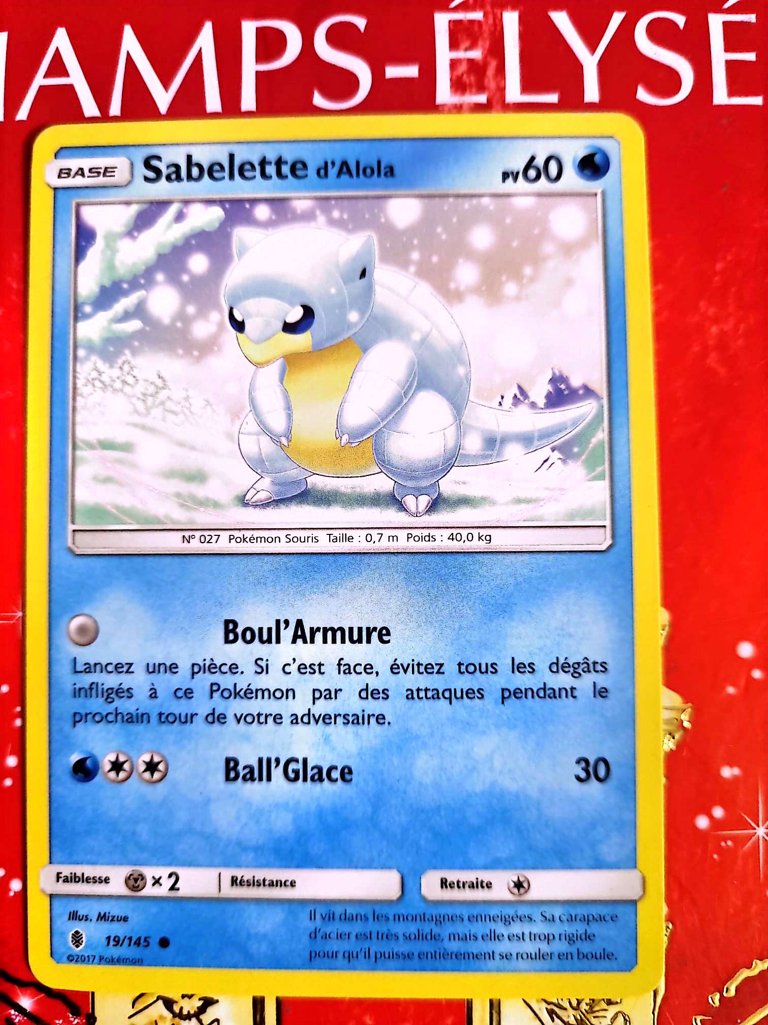 Carte Pokémon Sabelette d’Alola PV60 | Carte originale | Pokémon TCG carte pokemon