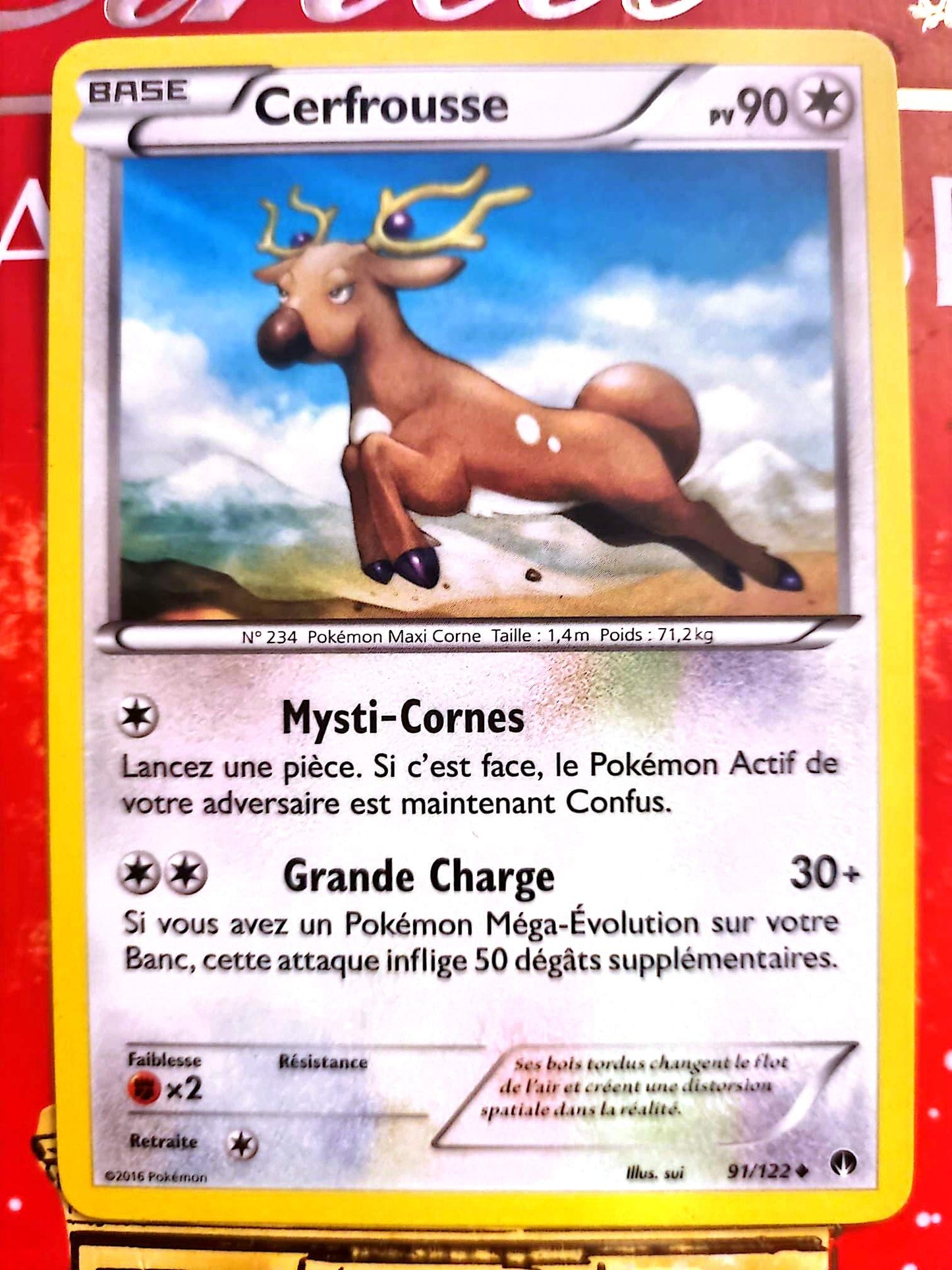 Carte Pokémon Cerfrousse 91/122 – PV 90 – Version française – Carte à l’unité