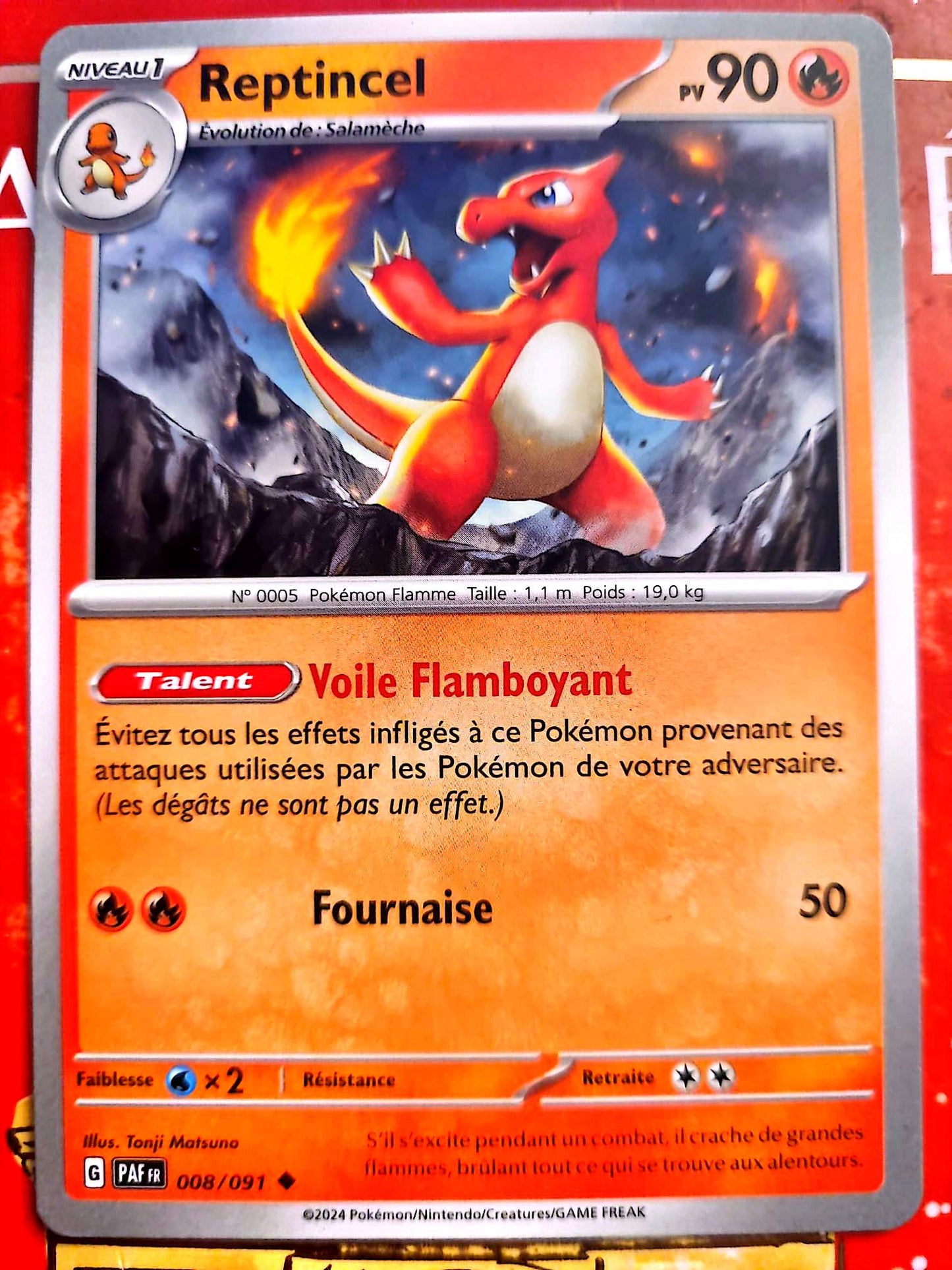 Carte Pokémon Reptincel 008/091 – PV 90 – Version française – Carte à l’unité