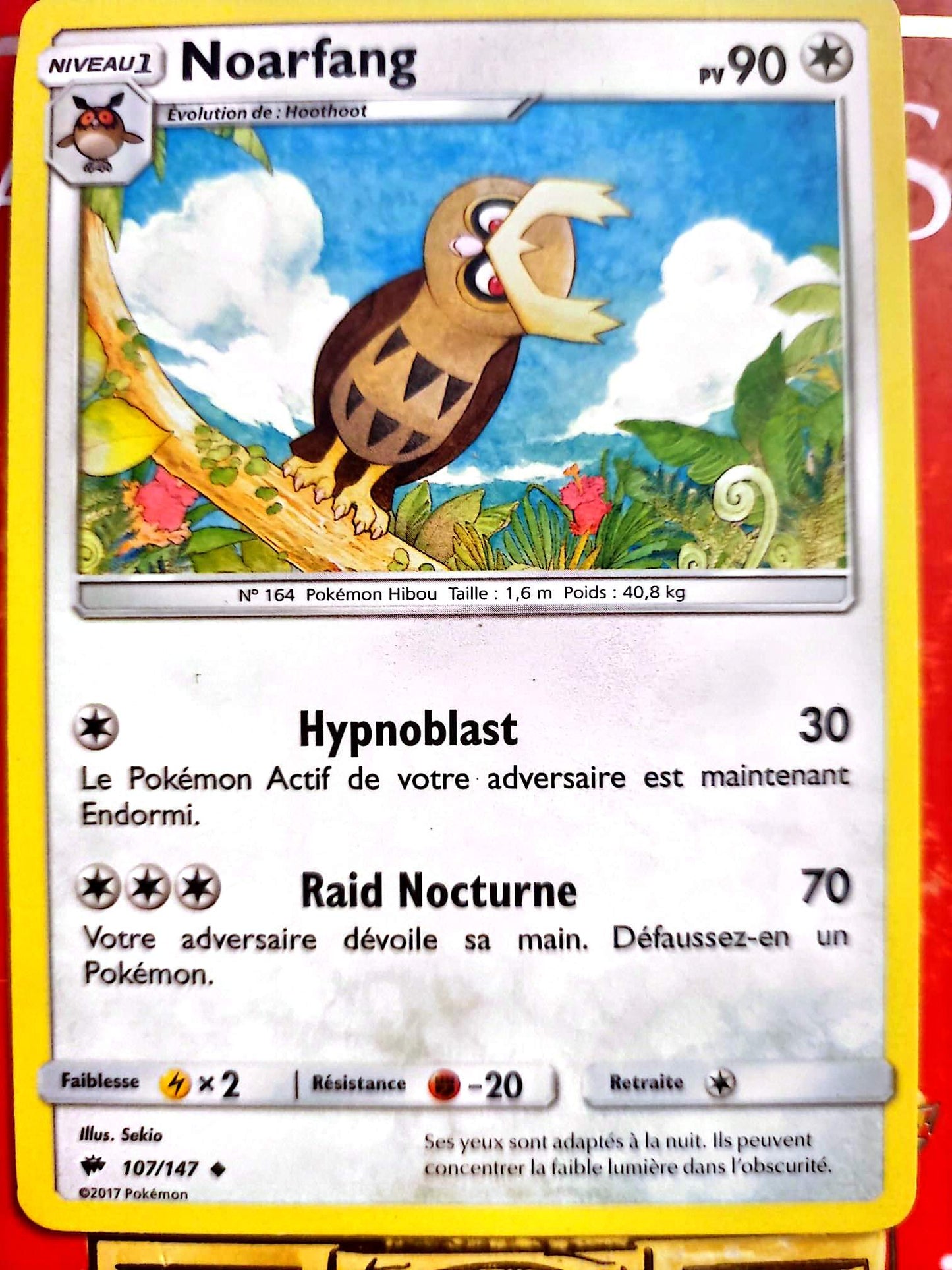 Carte Pokémon Noarfang 107/147 – PV 90 – Version française – Carte à l’unité