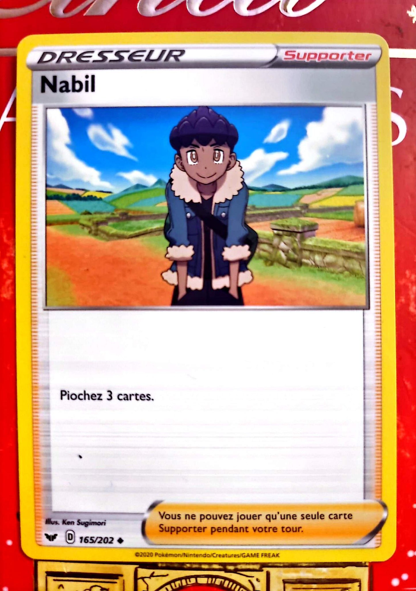 Carte Pokémon Dresseur Nabil 165/202 – Supporter – Carte Officielle Française