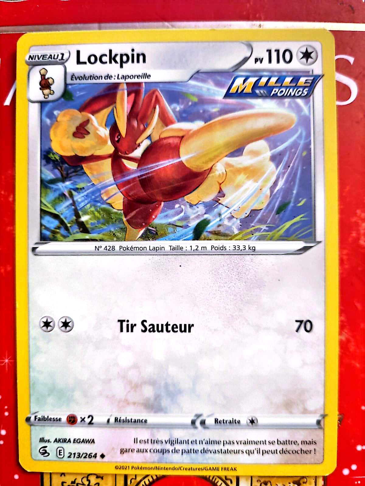 Carte Pokémon Lockpin 213/264 – Mille Poings – Version française – Carte à l’unité [