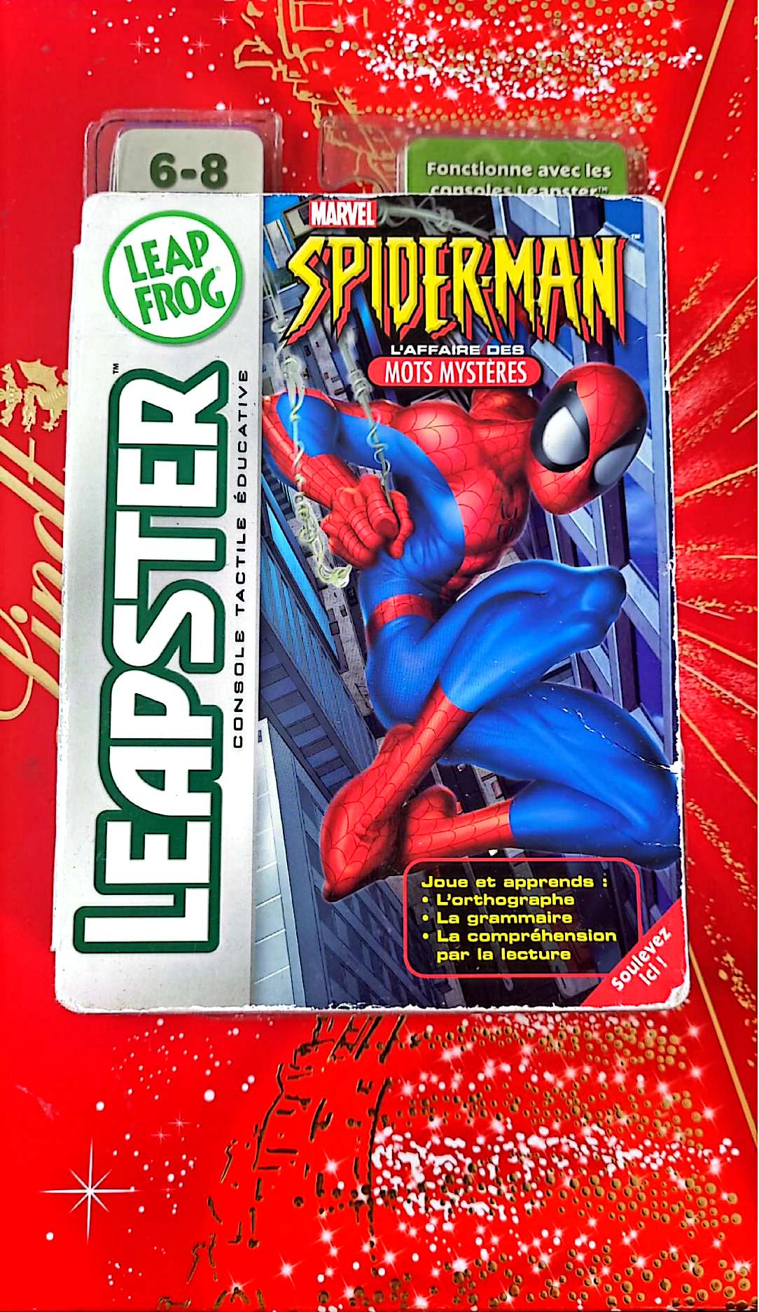 Jeu vidéo : Cartouche éducative LeapFrog Leapster – Spider-Man : L'affaire des mots mystères (6-8 ans, version française, apprentissage lecture et grammaire)
