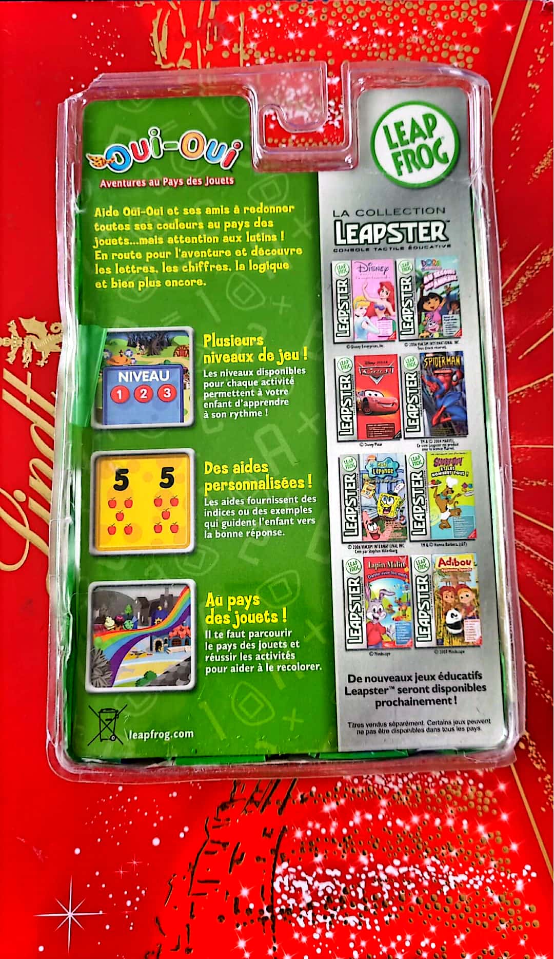 Jeu vidéo : Cartouche éducative LeapFrog Leapster – Oui-Oui : Aventures au Pays des Jouets (4-6 ans, version française, apprentissage lettres et chiffres)