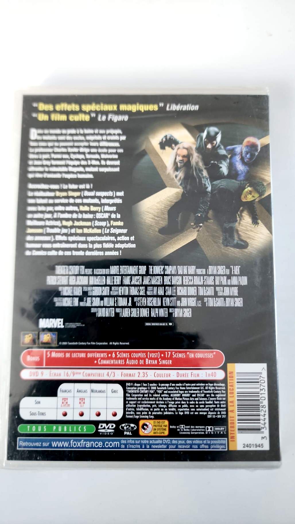 X-Men – DVD – Bryan Singer – Edición francesa – Nuevo