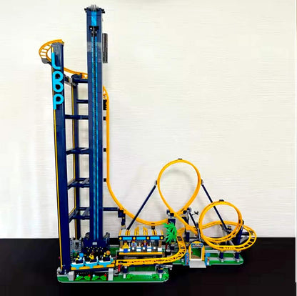Building Block Amusement Park 3756 Pieces – Giant Roller Coaster to Assemble – Collectible Roller Coaster Model for Adults and Teens – Creative Construction Set