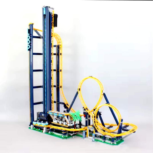 Parc d’Attraction en Blocs de Construction 3756 Pièces – Montagnes Russes Géantes à Assembler – Maquette Roller Coaster de Collection pour Adultes et Adolescents – Jeu de Construction Créatif