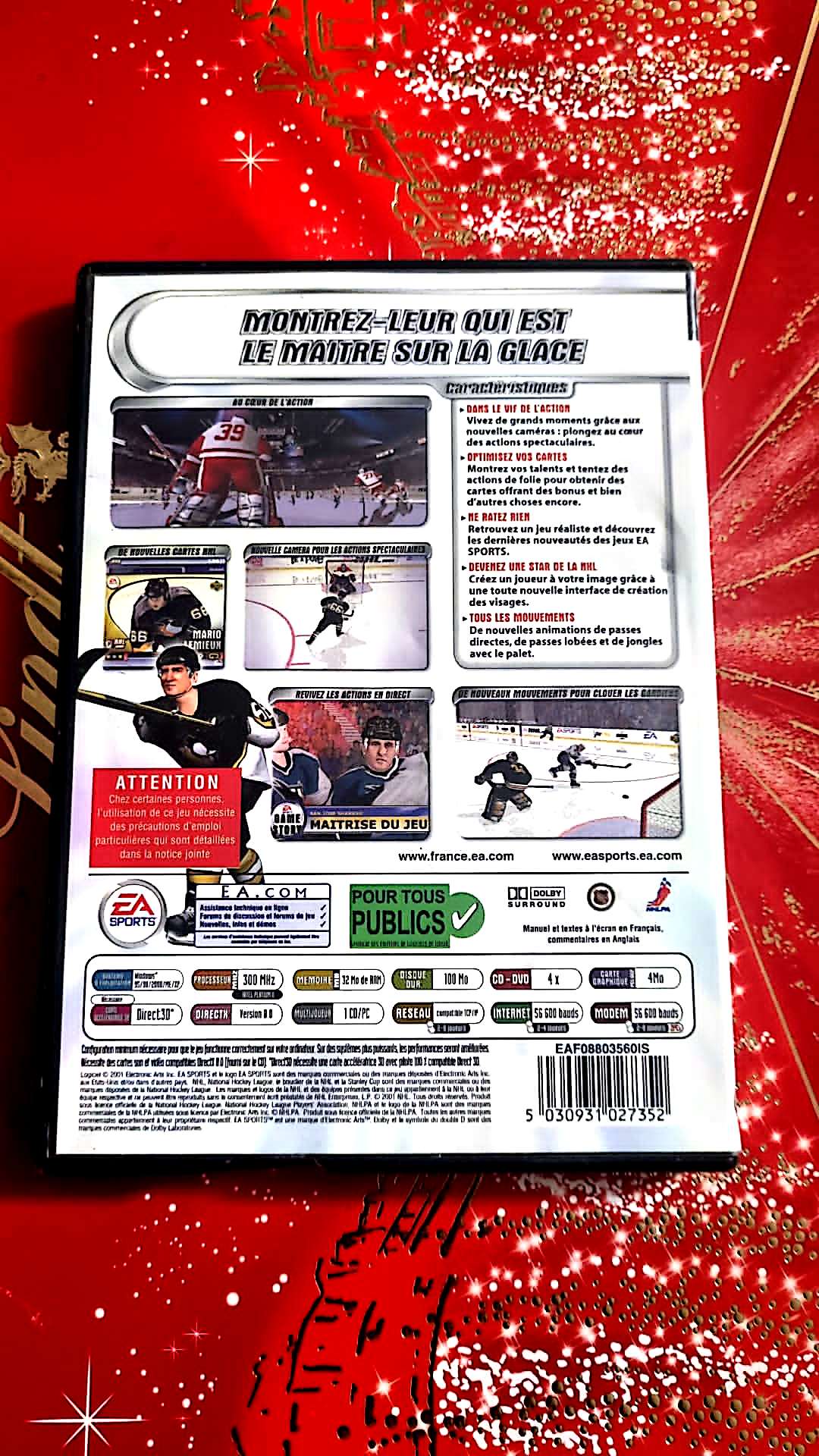 jeu pc ea sports nhl 2002 vendu en bon etat par blaspo