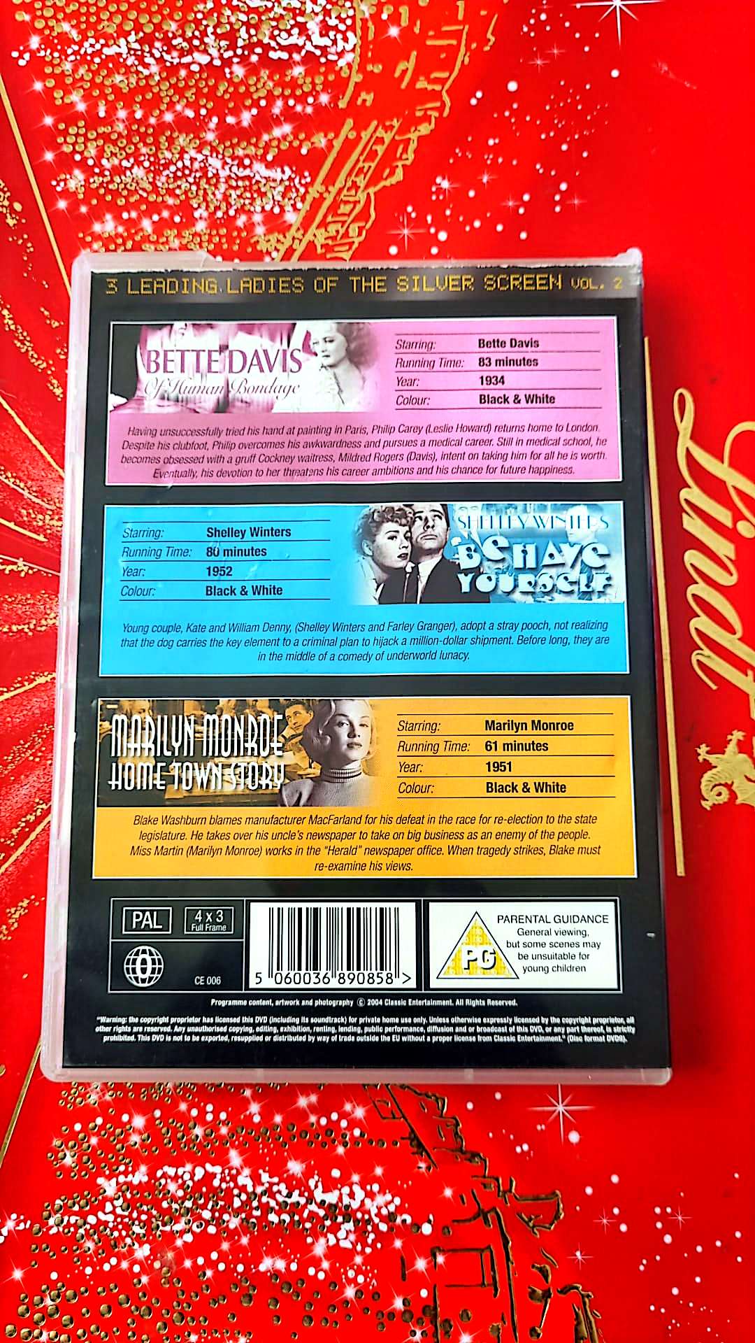 DVD 3 Leading Ladies of the Silver Screen Vol. 2 – Bette Davis, Shelley Winters, Marilyn Monroe