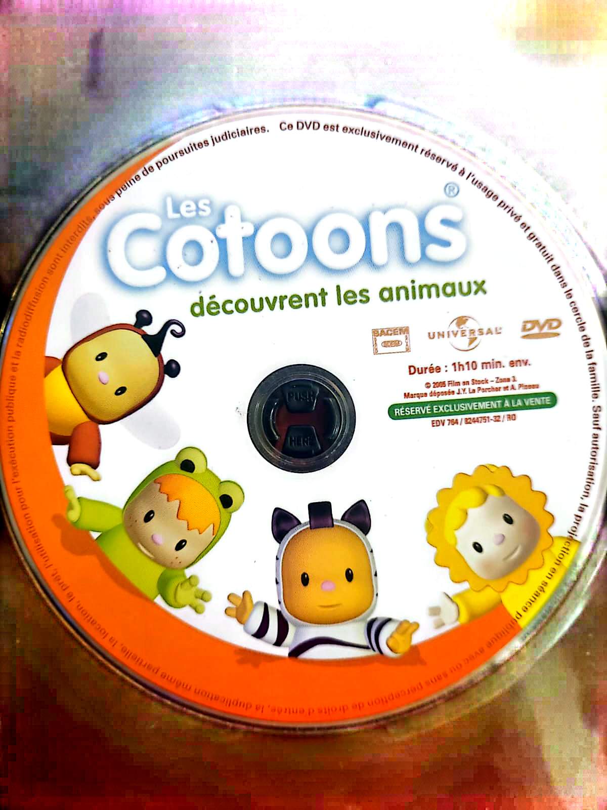Les Cotoons découvrent les animaux – DVD Jeunesse – Sans Boîtier