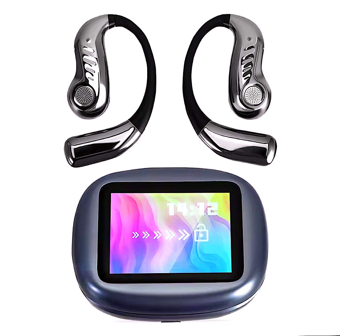 Écouteurs Traducteurs Bluetooth Sans Fil avec Écran Tactile – Traduction Multilingue Instantanée – Casque Audio Intelligent pour Voyage, Appels et Communication