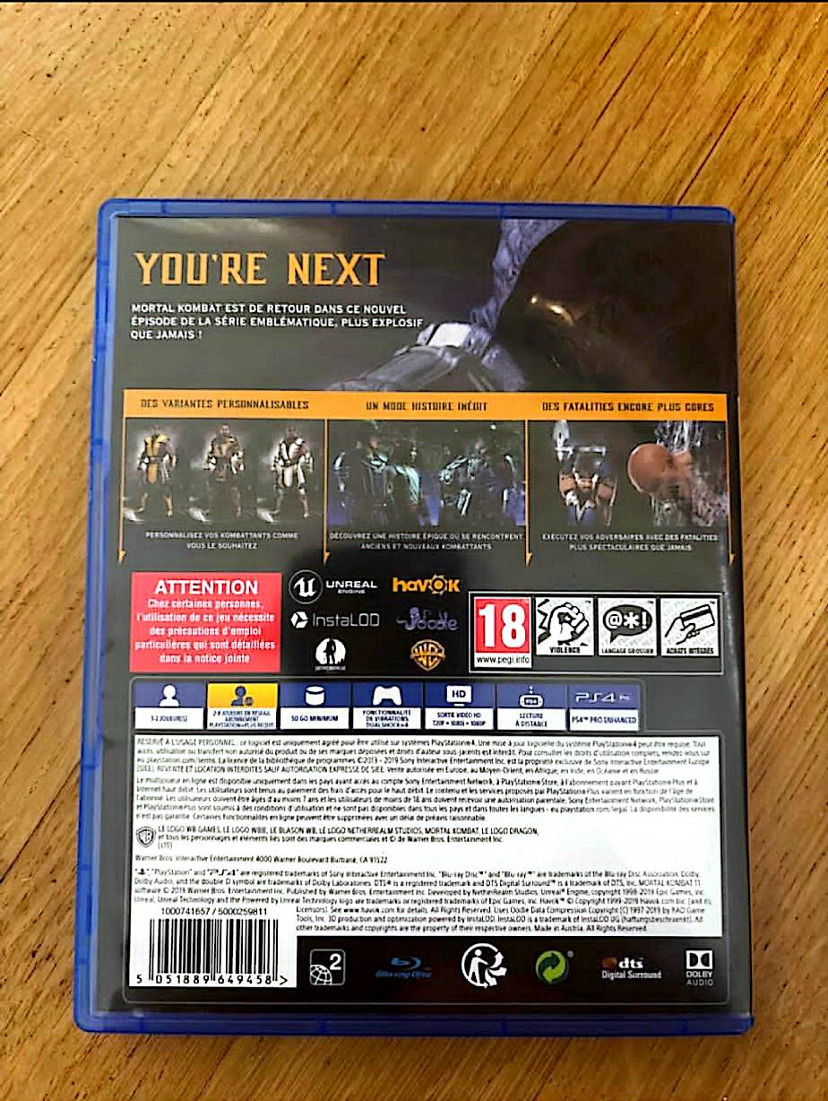 Jeu vidéo PS4 : mortal kombat 11 ps4