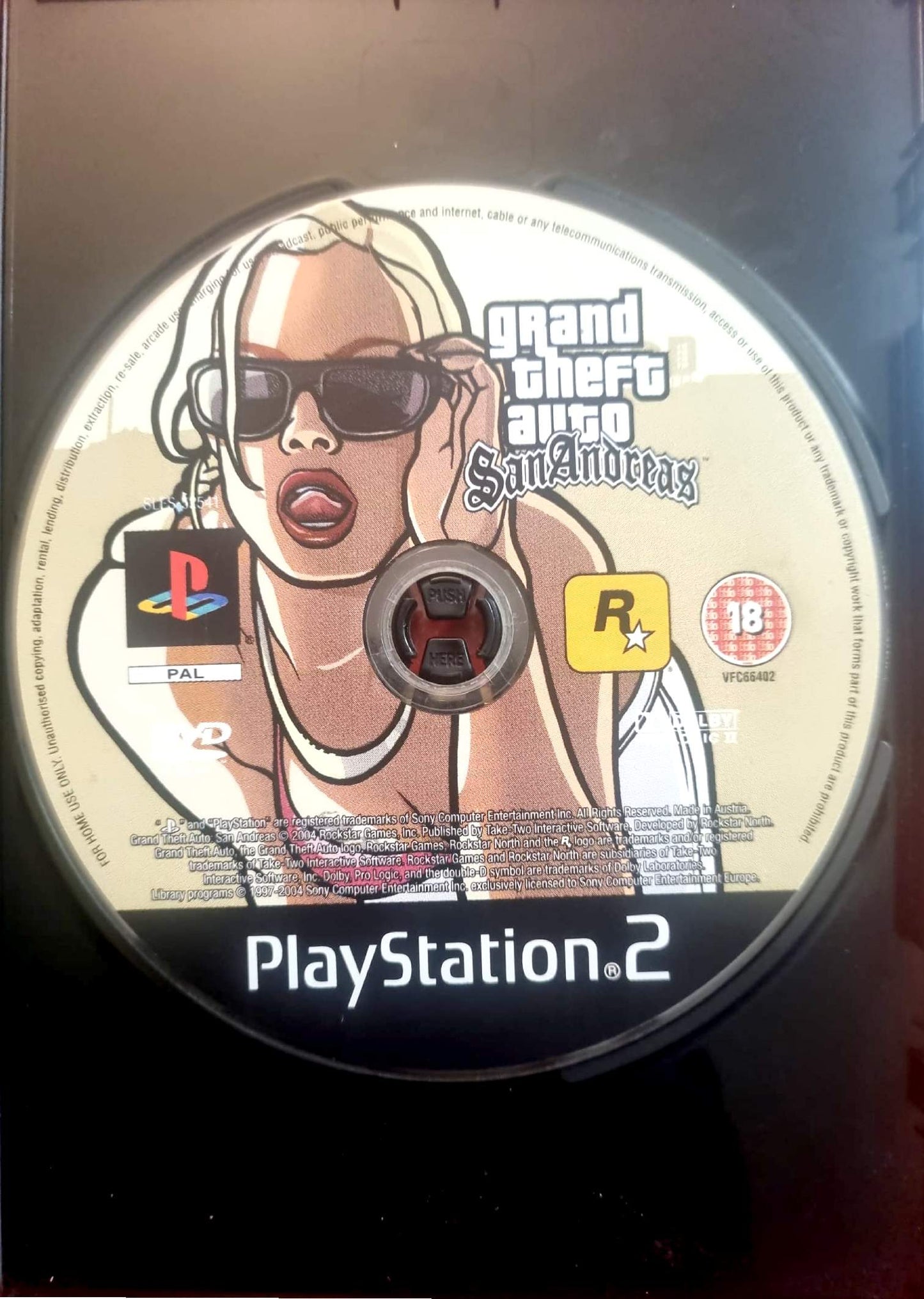 Grand Theft Auto San Andreas – Jeu PS2 – Disque seul – Fonctionnel – Sans boîtier – PAL