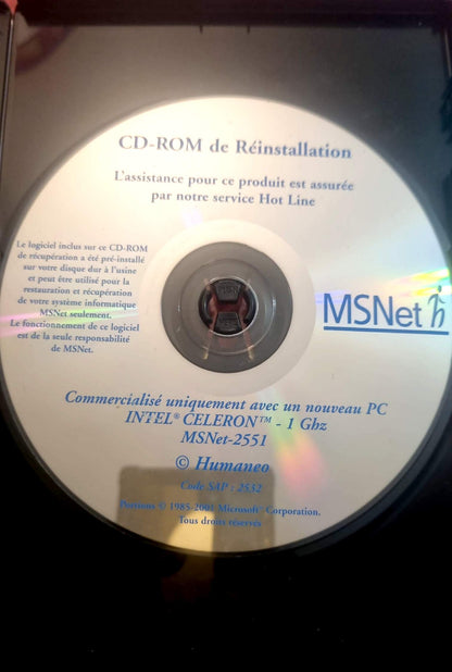 MSNet – PC Reinstallation CD-ROM – Disc only – Functional – No case