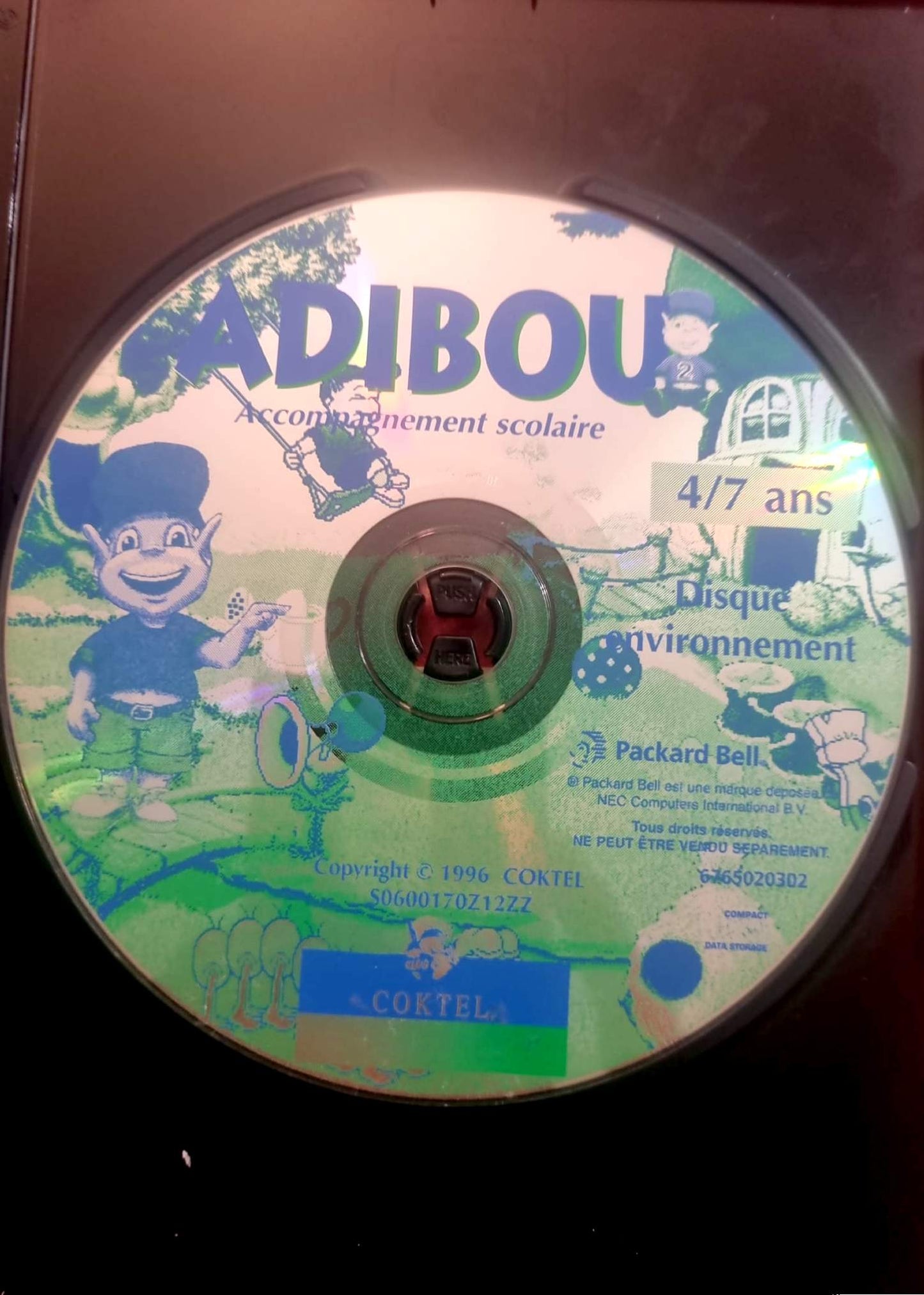 Adibou – Accompagnement scolaire 4/7 ans – CD-ROM PC éducatif – Disque seul – Fonctionnel – Sans boîtier
