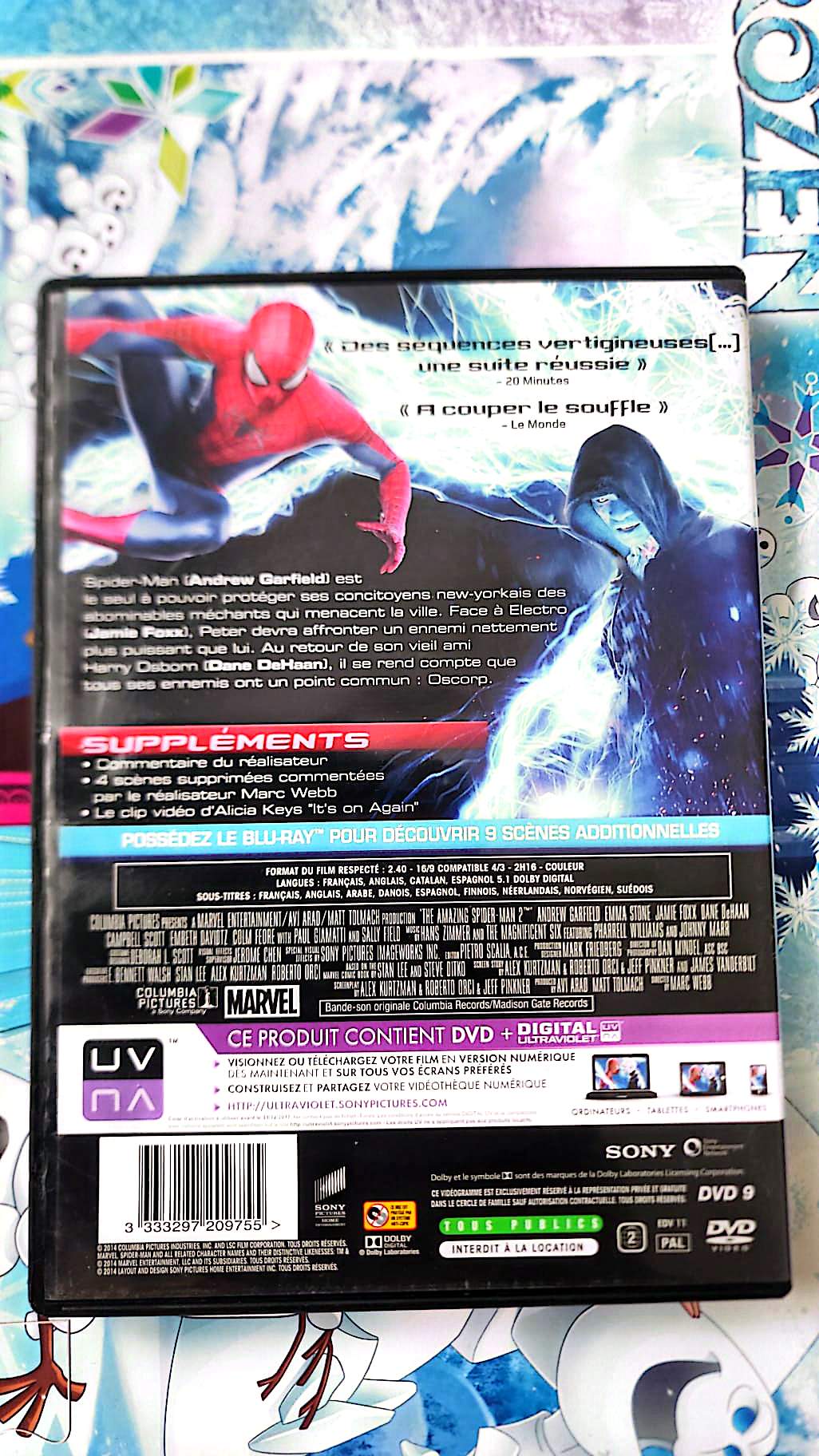 The Amazing Spider-Man 2 Le Destin d’un Héros DVD + Digital UV Marvel Andrew Garfield Version Française