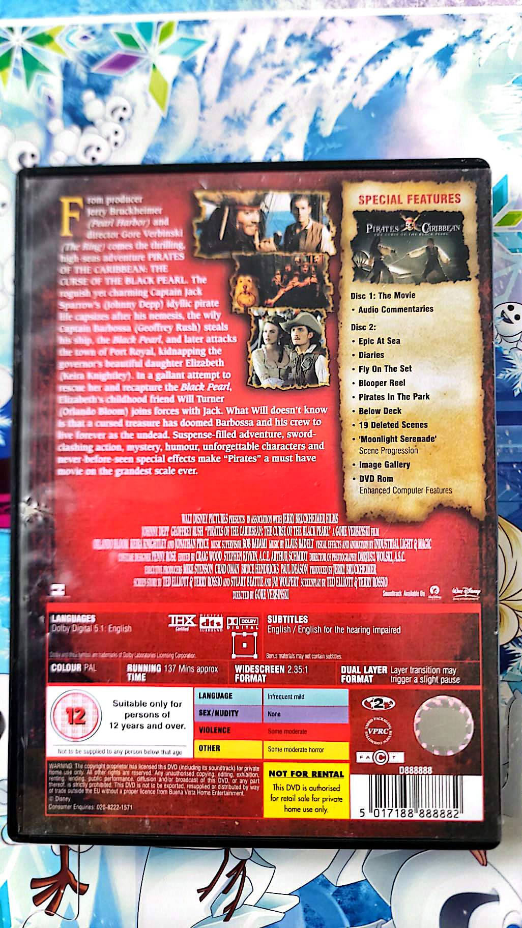 Pirates des Caraïbes La Malédiction du Black Pearl DVD Collector 2 Disques Johnny Depp Orlando Bloom Keira Knightley Film Aventure Fantasy