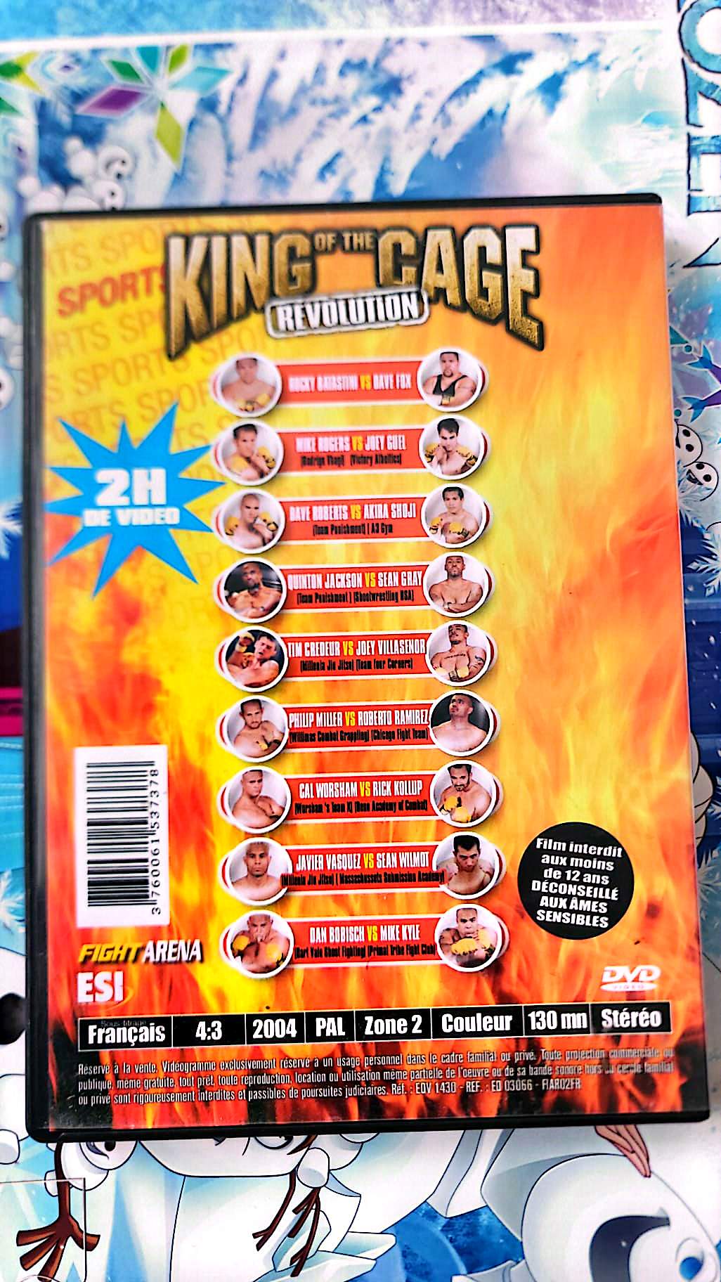 King of the Cage Revolution Vol 1 DVD MMA Combat Cage Fight Tournoi Arts Martiaux Version Française