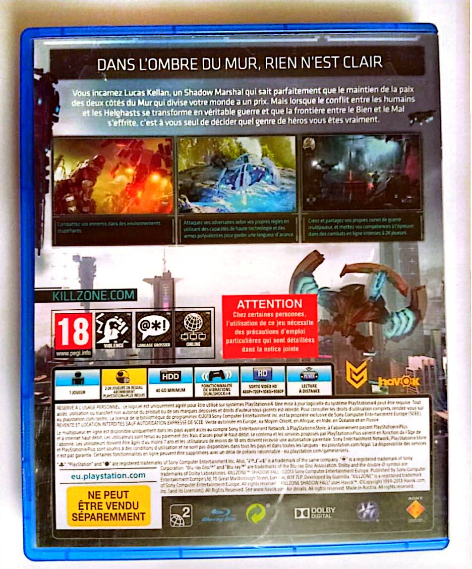 Jeu vidéo PS4 : Killzone Shadow PS4
