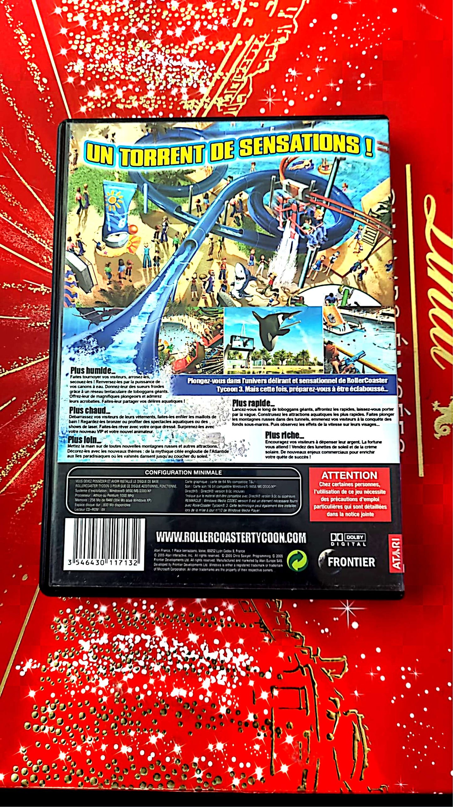 jeu pc roller coaster tycoon 3 delires aquatiques vendu en bon etat par blaspo