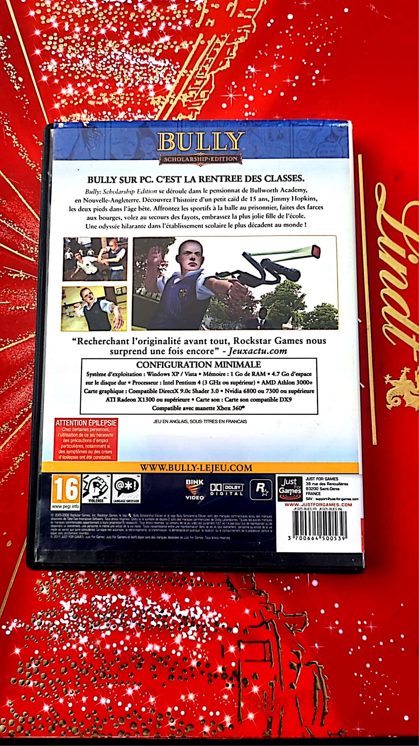 jeu pc bully scholarship edition vendu en bon etat par blaspo