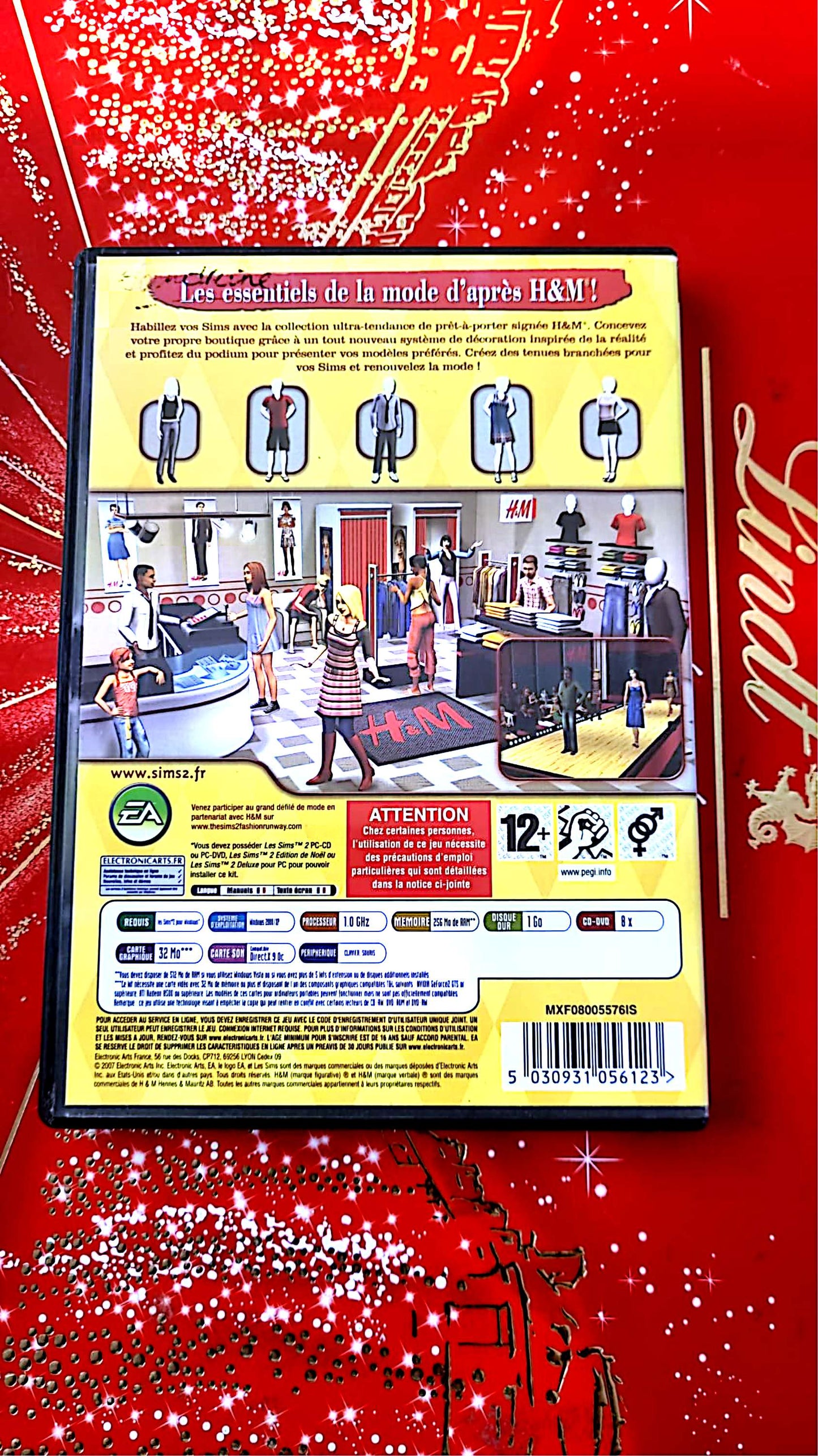 jeu pc les sims 2 h.m fashion kit vendu en bon etat par blaspo