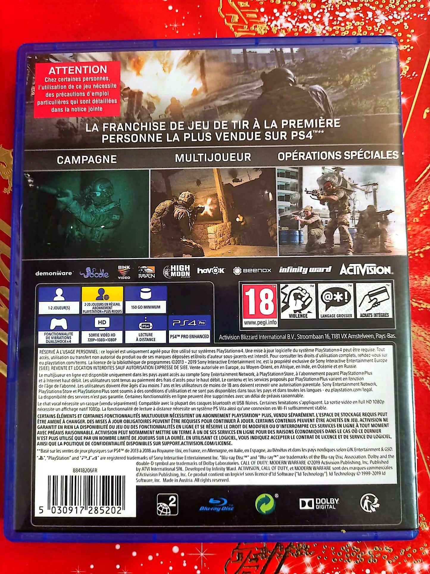 Call of Duty Modern Warfare – PS4 – Jeu vidéo – Version française jeu ps4