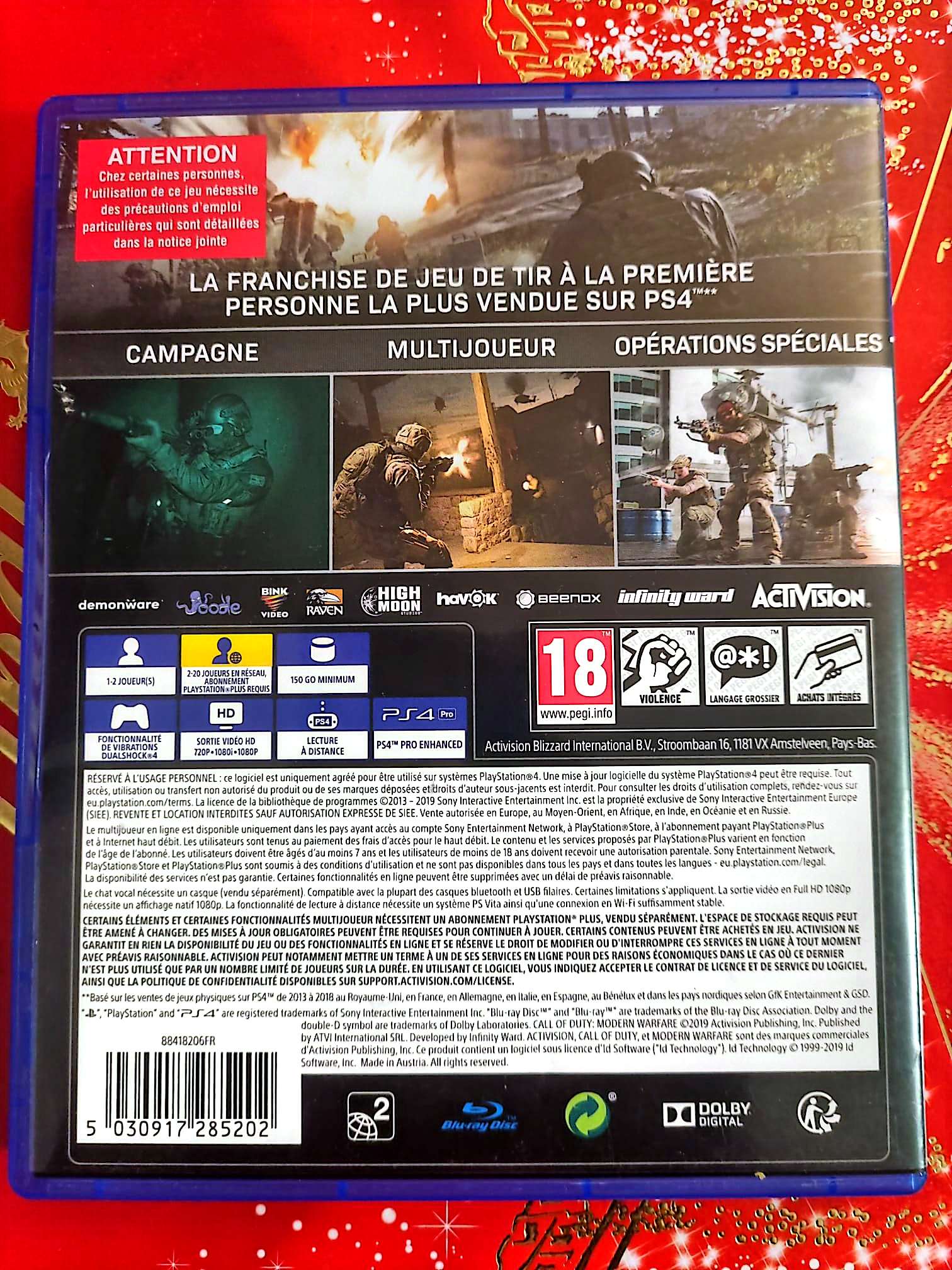 Call of Duty Modern Warfare – PS4 – Jeu vidéo – Version française jeu ps4