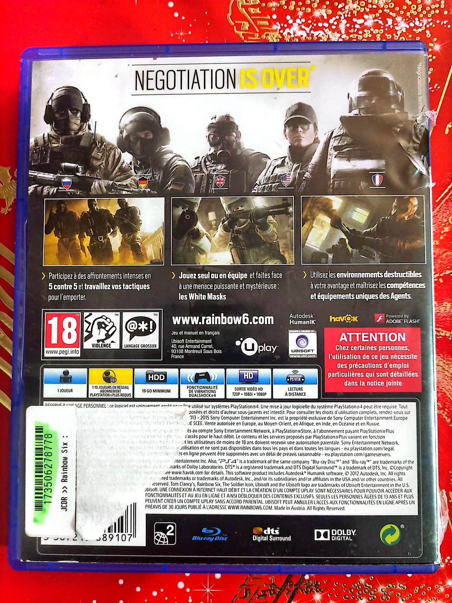 Tom Clancy’s Rainbow Six Siege – PS4 – Jeu vidéo tactique – Version française jeu ps4
