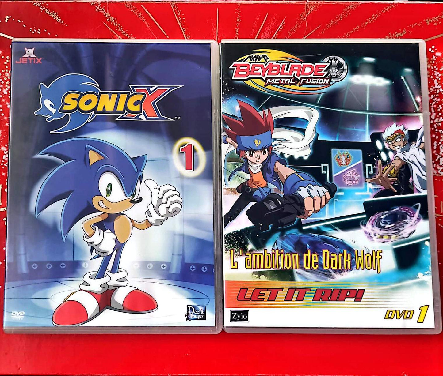 Lot DVD Animation Jeunesse – Sonic X Vol.1 + Beyblade Metal Fusion DVD 1 – Français