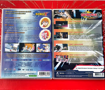 青少年动画DVD套装 – 索尼克X 第1辑 + 火影烈斗金属融合 DVD 1 – 法语版