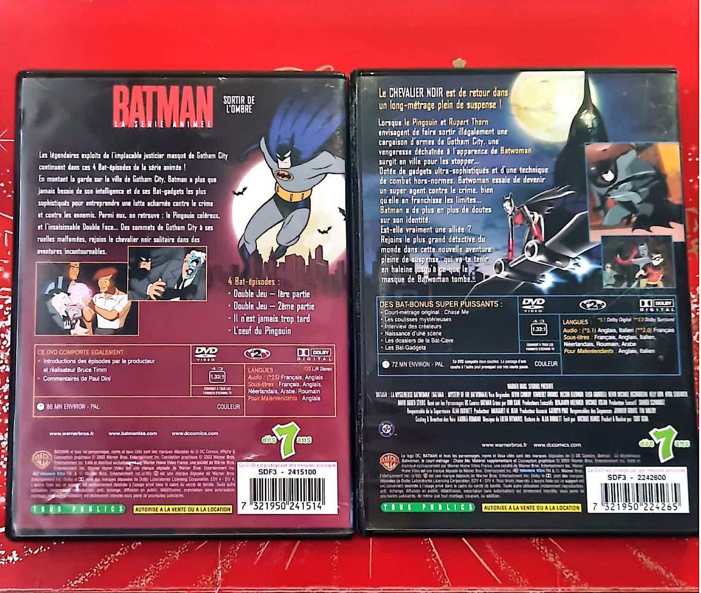 Batman – La Série Animée : Sortir de l’Ombre + La Mystérieuse Batwoman | Lot 2 DVD Warner Kids | Dessin Animé Action Aventure | DVD Zone 2