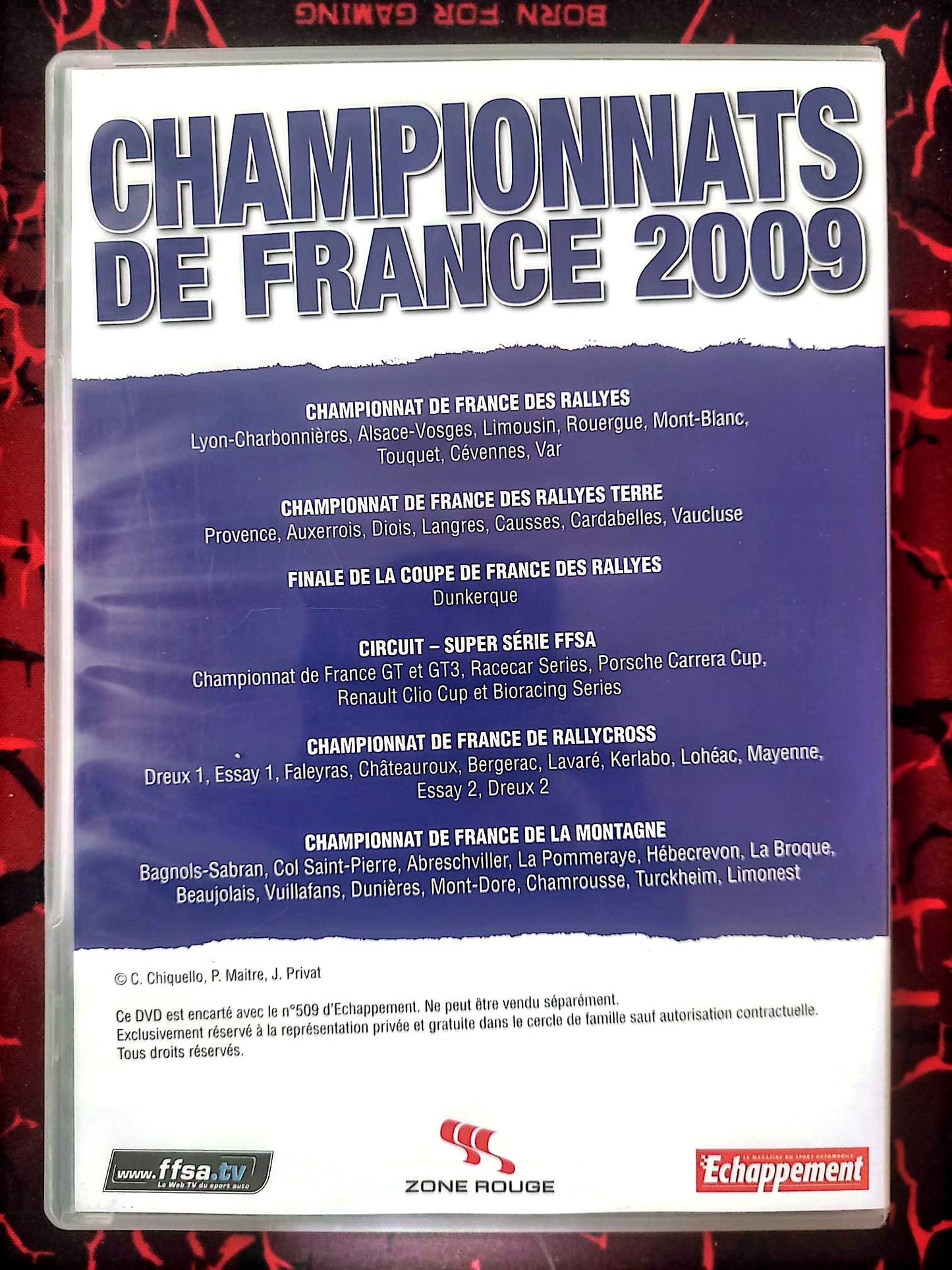 Championnats de France 2009 DVD – Rallye Circuit Rallycross Montagne Sport Automobile