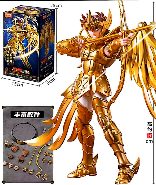 Figurine articulée Saint Seiya Sagittaire – 15 cm – Modèle collector à assembler avec arc et ailes dorées – Chevalier d’Or – Livraison gratuite France – neuf