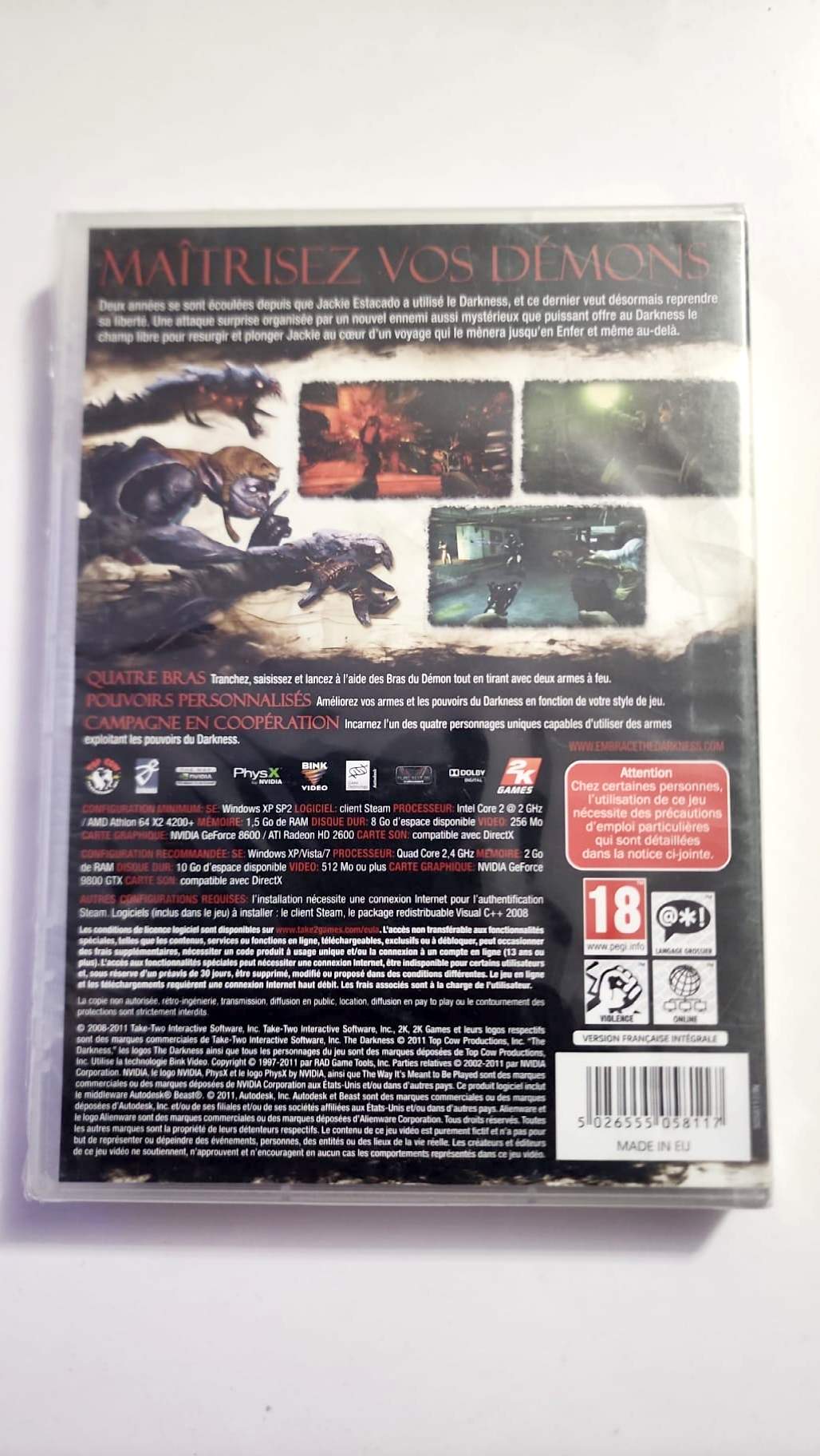The Darkness II – PC DVD-ROM – Version française intégrale – Neuf – PEGI 18